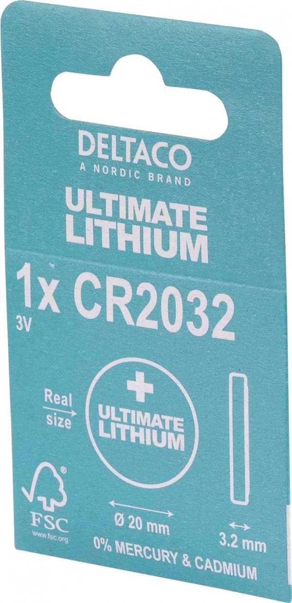 Ultimate Lithium CR2032-knappcellsbatteri, 3V, 1-pack