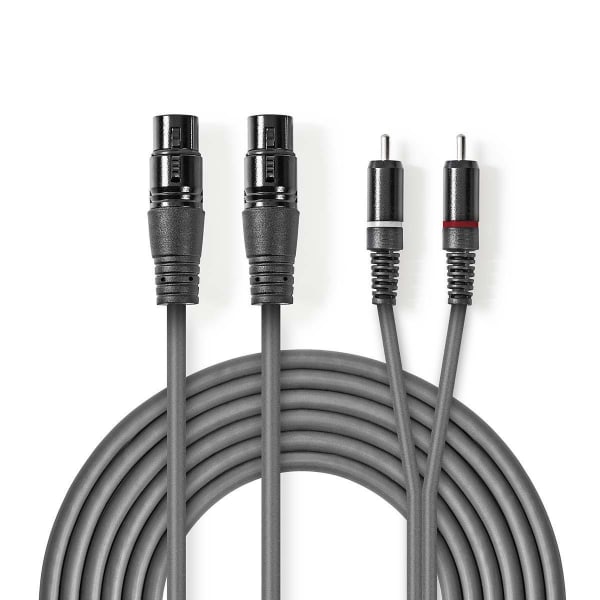 Nedis Balanserad ljudkabel | 2x XLR 3-Pin Hona | 2x RCA Hane | N