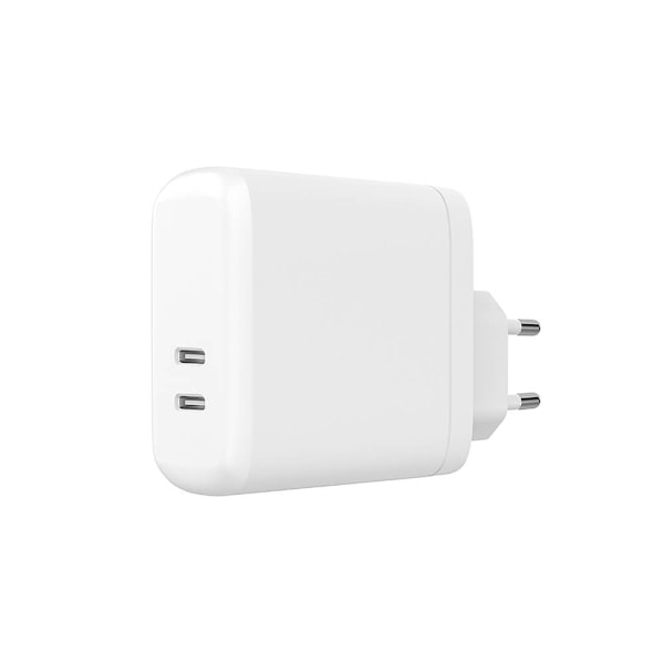 GEAR Laddare 220V 2xUSB-C PD 60W Vit