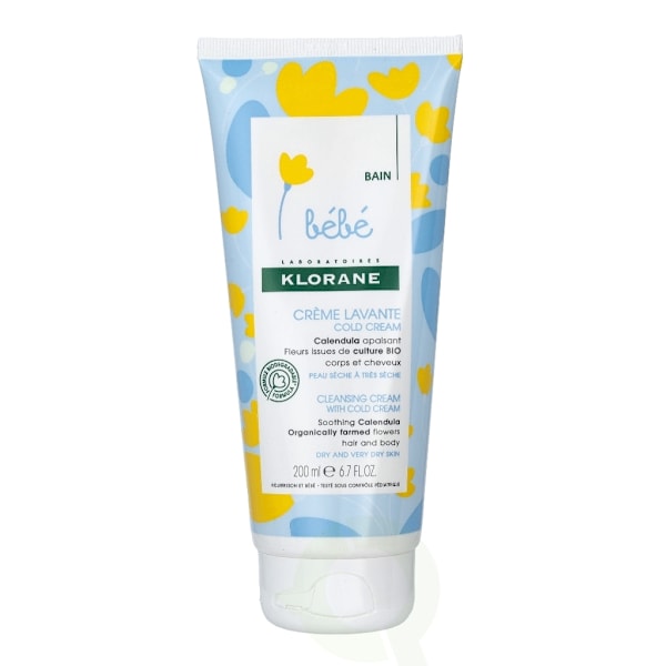 Klorane Bebe Cleansing Cold Cream - Flowers 200 ml Dry And Very Dry Skin