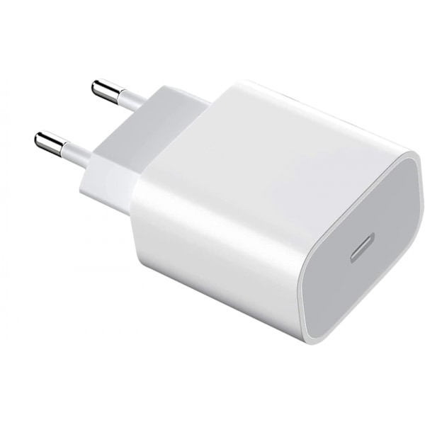 2-pak oplader til iPhone 15 / Android 20W med USB-C til USB-C - Hurtig oplader