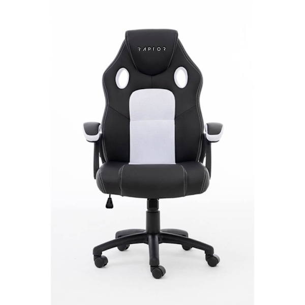 RAPTOR Gamingstol GS-40 Kompakt Kunstlæder & Stof Sort/Hvid