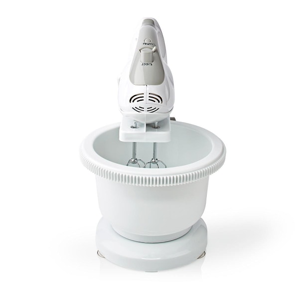 Nedis Hand Mixer | 200 W | 5-hastighedsindstilling | Turbofunktion | Dreje skål / 2 dejkroge / 2 piskeris | Grå / Hvid