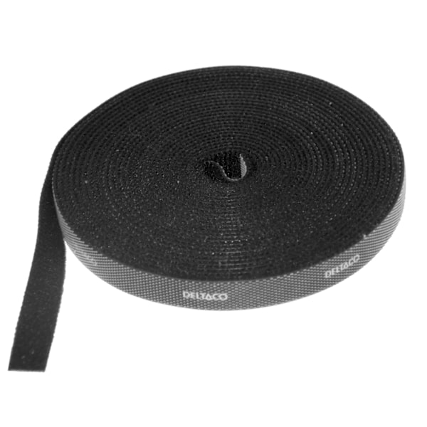 DELTACO burrebånd, 5m, 10mm, sort