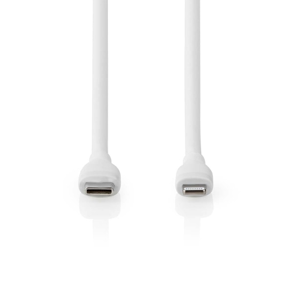 Nedis Lightning Kabel | USB 2.0 | Apple Lightning 8-pin | USB-C™ Han | 480 Mbps | Nikkelplateret | 1.50 m | Runde | Silikone | Hvid | Box