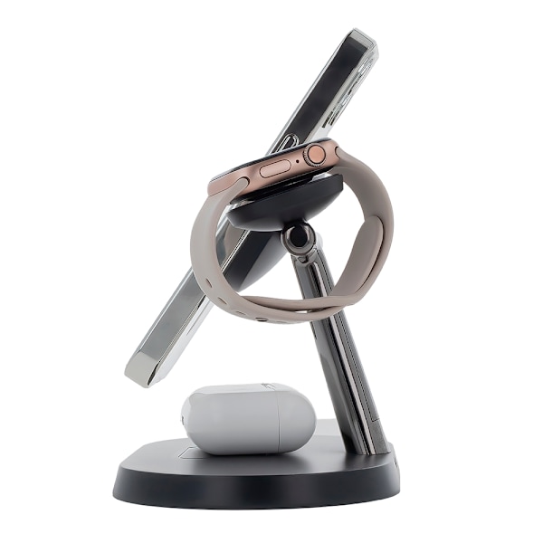 Maxlife MXWC-03 - 3-i-1 Trådløs Ladestation, 15W, Sort