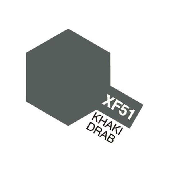 TAMIYA Acrylic Mini XF-51 Khaki Drab (Flat) Grå