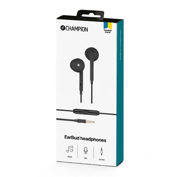 Champion EarBud headphones 3,5mm Svart