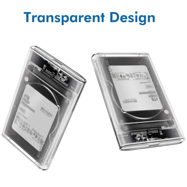 LogiLink Hårdiskkabinett 2,5" USB 3.0 Skruvfri design Transparen