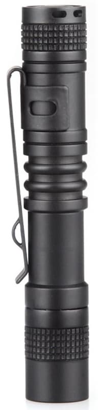 Lille lommelygte, 13 cm, 120 lm, Sort