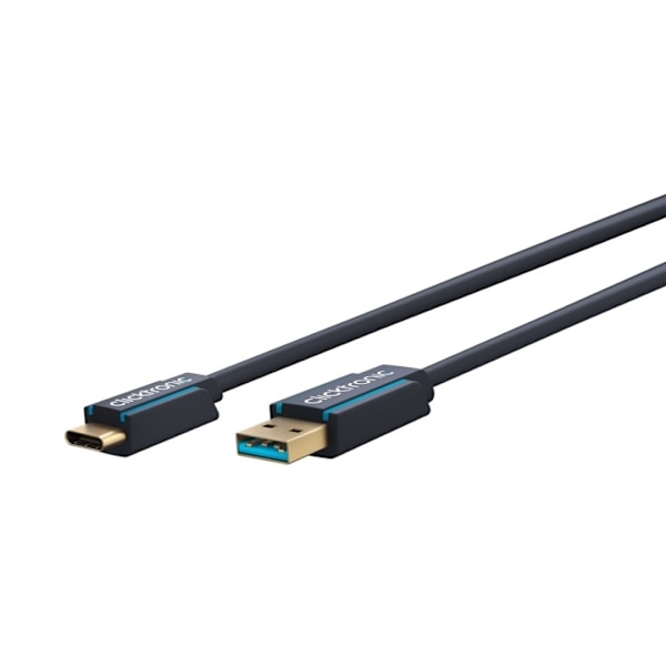 ClickTronic Adapterkabel från USB-C™ till USB-A 3.2 Gen 1 Premiumkabel | USB-C™-kontakt  USB-A 3.0-kontakt | 2,0 m | 5 Gbit/s