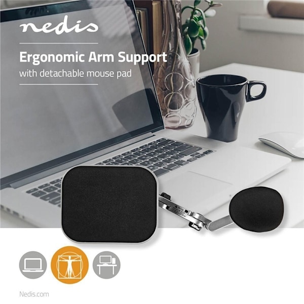 Nedis arm stöd | Antal pivot poäng: 3 Ledpunkt(er) | Armens längd: 150 | Max. lastkapacitet: 5 kg | Vridningsvinkel: 90 ° | Med musplattform
