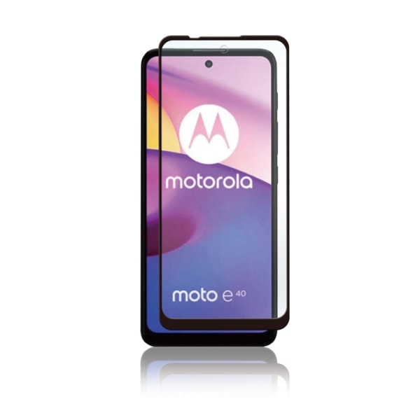 panzer Motorola Moto E40/E30 Full Fit Glass Black Transparent,Svart