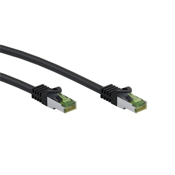Goobay GHMT-certificeret CAT 8.1 netværkskabel, S/FTP (PiMF), sort kobberleder, LSZH halogenfri kabelkappe, 3 m