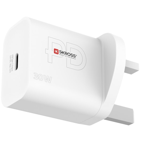 SKROSS Power Charger UK 1xUSB-C PD 30W Hvid