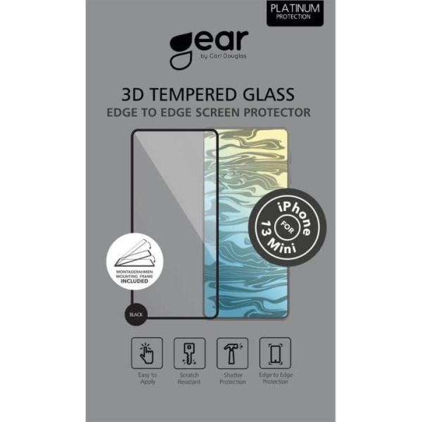 GEAR Hærdet Glas 3D Full Cover Sort iPhone 13 Mini Transparent