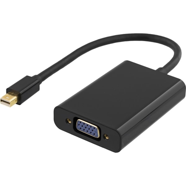 DELTACO mini DisplayPort til VGA-adapter med lyd, 20-pin han - 15-pin