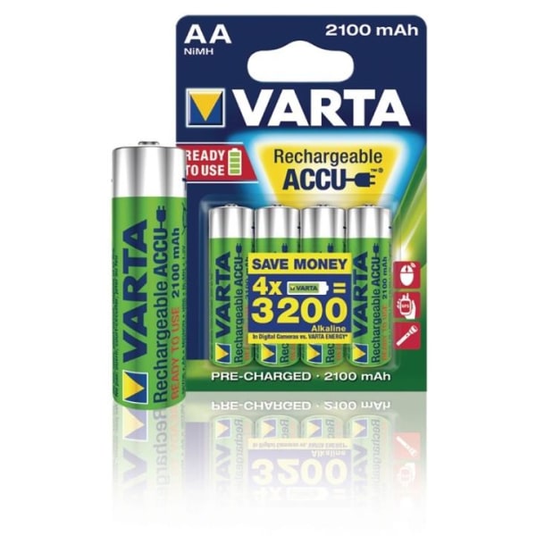 Varta Batteri NiMH AA/LR6 1.2 V 2100 mAh R2U 4-pack