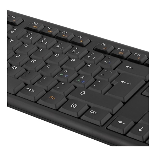 DELTACO Tangentbords-kit med mus, PAN Nordisk layout, USB, svart
