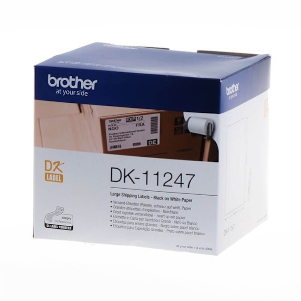 Brother Labels DK11247 103x164mm Sort på Hvid