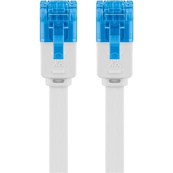 Goobay CAT 6A platt patchkabel, U/UTP, vit kopparledare (CU)