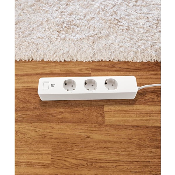 DELTACO SMART HOME grenuttag, WiFi, 3xCEE 7/3, 2xUSB-A, 1,5m, vit
