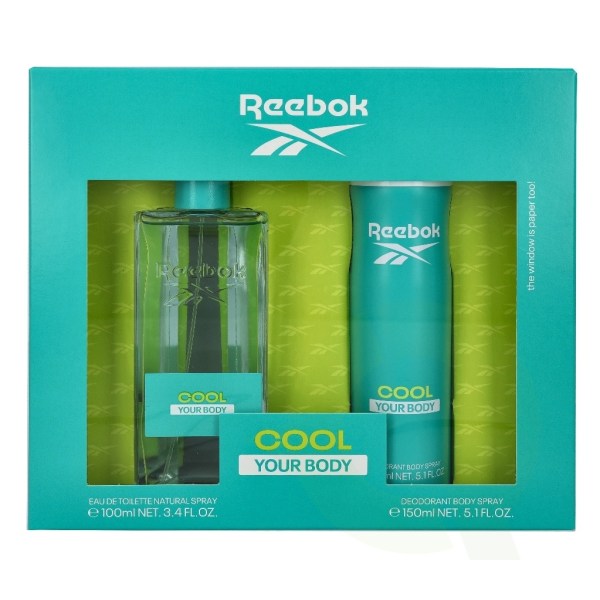 Reebok Cool Your Body Kvinder Gavesæt 250 ml, Edt Spray 100ml/Krop