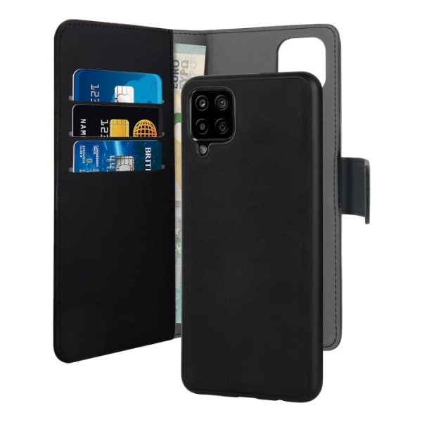 Puro Samsung Galaxy A12 Wallet Detachable, black Svart