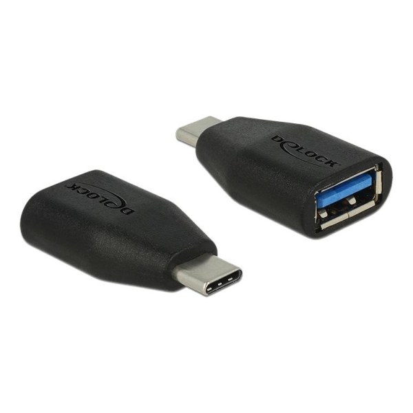 Delock SuperSpeed adapter USB-C hane till USB-A hona, 10 Gbps, svart