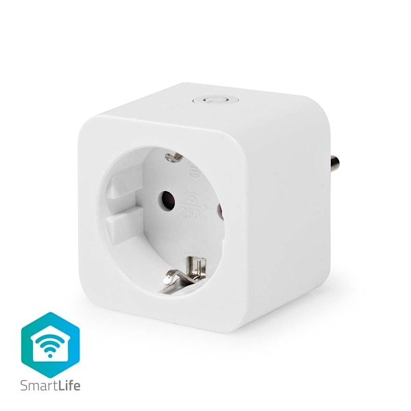 Nedis SmartLife Smart Plug | Wi-Fi | IP21 | Effektmåler | 3680 W | Type F (CEE 7/3) | 0 - 55 °C | Androidâ„¢ / IOS | Hvid | 1 stk