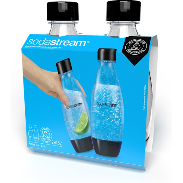 Sodastream DWS Fuse drikkeflaske, sort, 2 stk