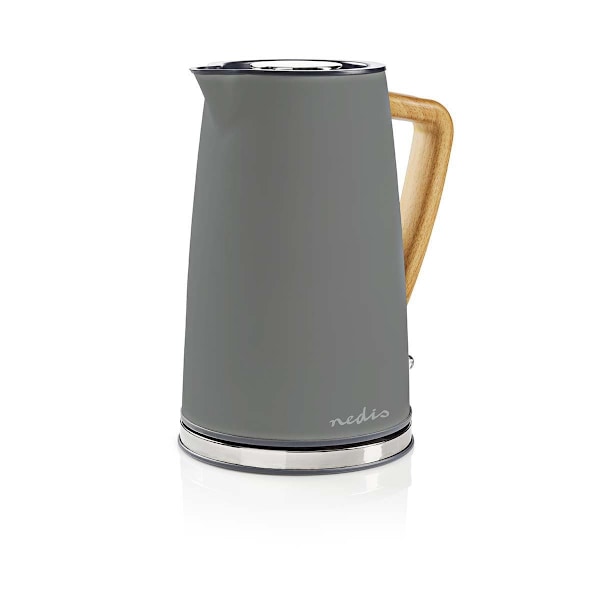 Nedis Vatten kokare | 1.7 l | Soft-Touch | Grå | Roterbar 360 grader | Dolt värmeelement | Strix® kontroll | Koka-tort funktion