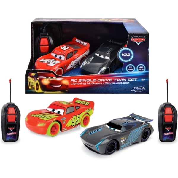 Jada RC Disney Cars Glow Racers - Kaukosäädinautot, Salama & Ja