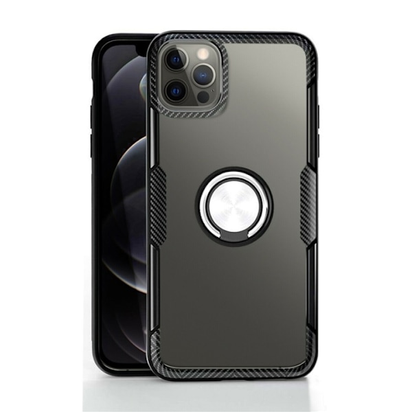 Skal med ringhållare till iPhone 12 mini, Transparent/Svart Svart