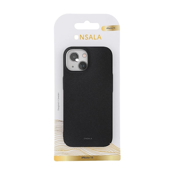 Onsala Mobilcover Ultra Slim Sand Burst Sort - iPhone 15 Svart