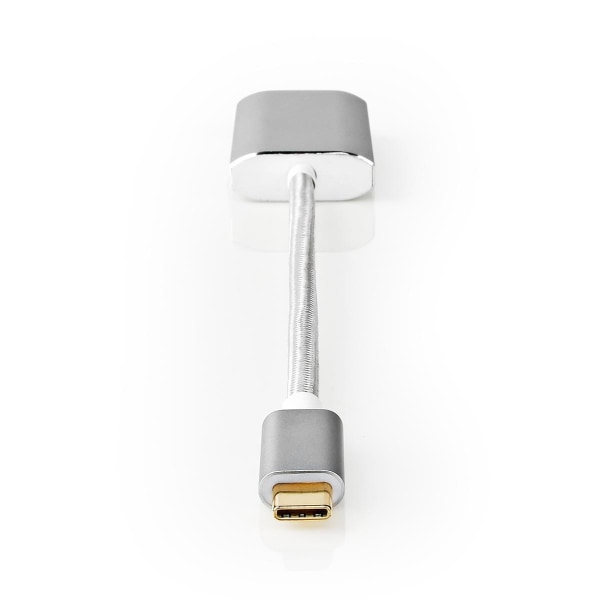 Nedis USB-C™ Sovitin | USB 3.2 Gen 1 | USB-C™ Uros | HDMI™ Ulostulo | 4K@60Hz | Power delivery | 0.20 m | Pyöreä | Kullattu | Nailon / Punottu | Hopea