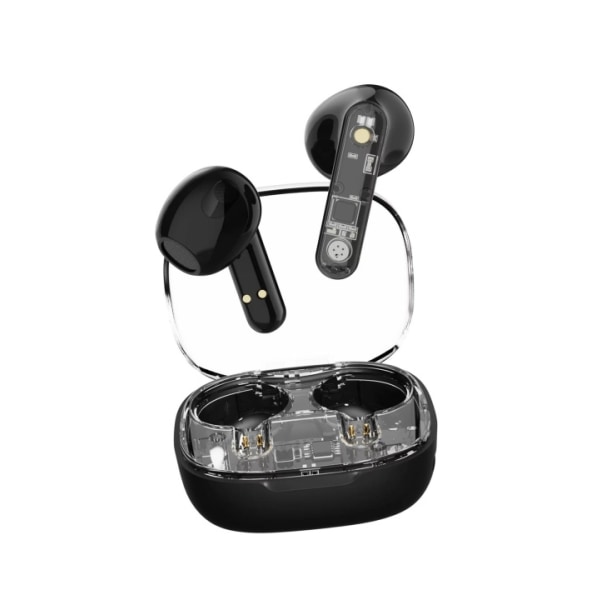 Streetz T150 TWS earphones, Transparent, Black Svart