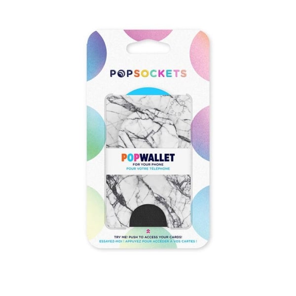 Popsockets Wallet Dove White Marble Avtagbar Mobil Plånbok Popwa