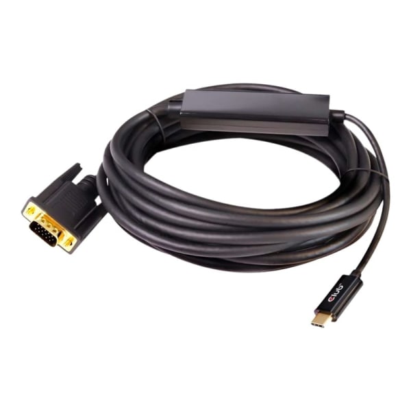 Club 3D - Adapterkabel - 24 pin USB-C hane till HD-15 (VGA) hane - 5 m - aktiv