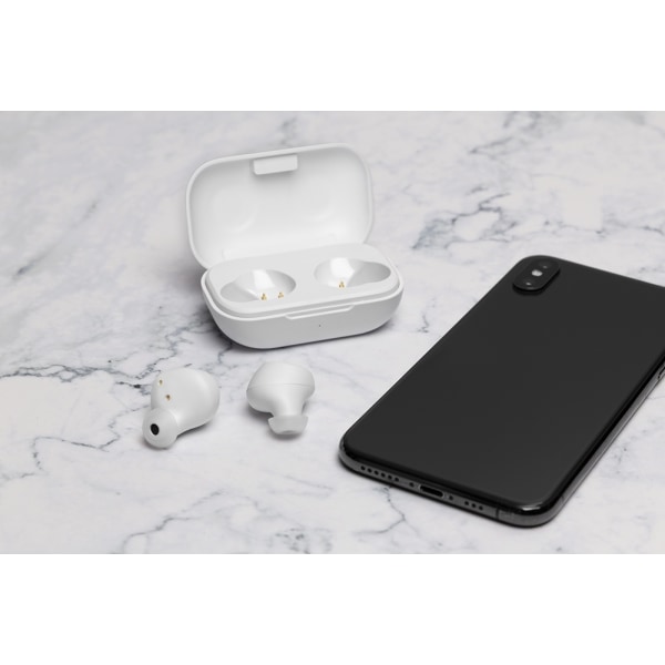 STREETZ Wireless in-ear earbuds with charging case, BT 5, TWS, white Vit