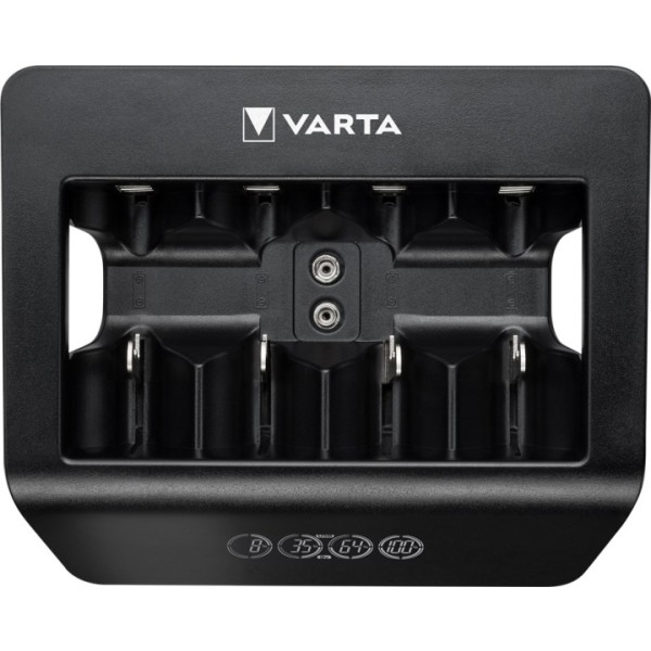 Varta LCD Universal Charger+ (typ 57688) laddar 1x 9 V-batteri eller upp till 4x AA-batterier, AAA-batterier, C- eller D-batterier (NiMH) samtidigt