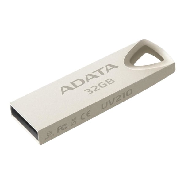 ADATA 32GB USB memory, USB 2.0, metallic finish, gold