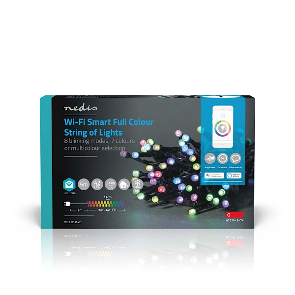 Nedis SmartLife Jouluvalot | Nauha | Wi-Fi | RGB | 42 LED's | 5.00 m | Android™ / IOS