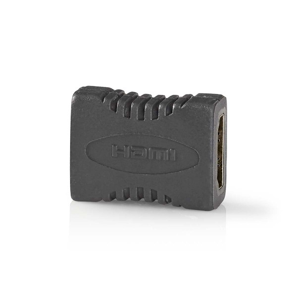 Nedis HDMI™ -sovitin | HDMI™ Ulostulo | HDMI™ Ulostulo | Kullattu | Suora | PVC | Antrasiitti | 1 kpl | Laatikko