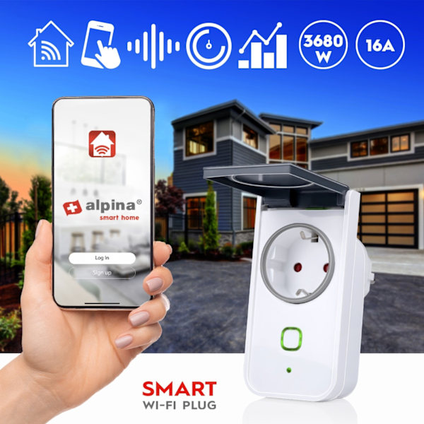 Alpina WiFi Smart Plug Utomhus 3680W + Energimätning