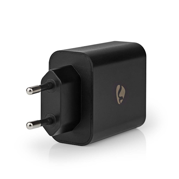 Nedis Seinälaturi | 65 W | Pikalataus-toiminto | 2.0 / 2.25 A / 3.25 A A | Lähtöliitäntöjen määrä: 2 | USB-A / USB-C™ | Automaattinen Jännitteen Valin
