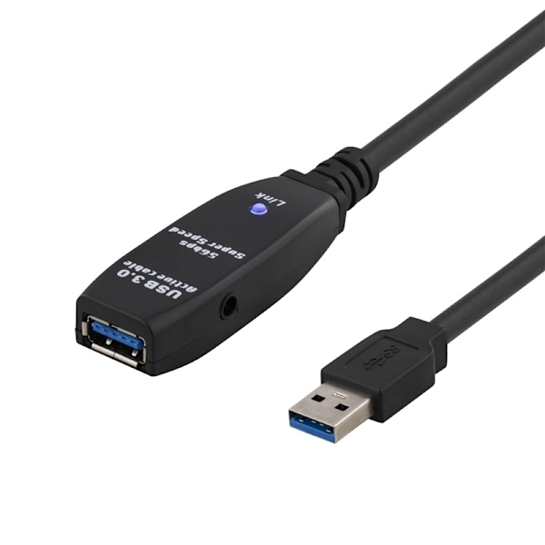 DELTACO aktiivinen USB 3.0-jatkokaapeli, Tyyppi A ur - na, 3m, sininen