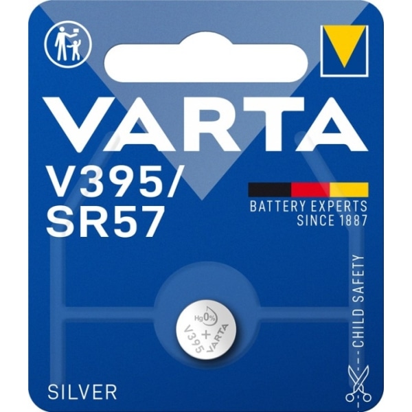 Varta SR57 (V395) batteri, 1 st. blister silveroxid-zink-knappce