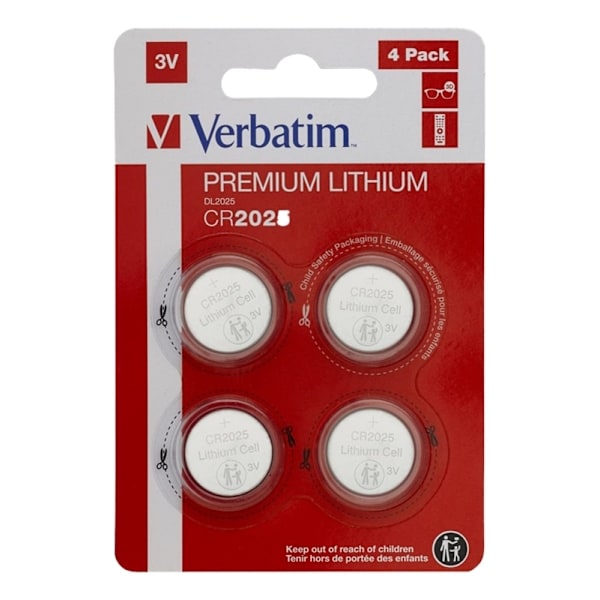 Verbatim LITHIUM BATTERY CR2025 3V 4 PACK