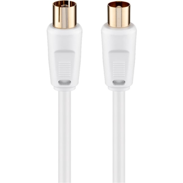 Goobay Antennkabel (80 dB), dubbelskärmad guldpläterad, koaxial-plugg > koaxial-uttag (helt skärmad), 2.5 m